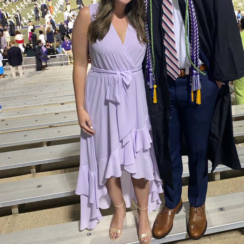 Badgley Mischka Purple High-Low Dress